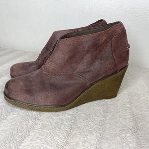 Sperry‎ Harlow Brook Ankle Wedge Boots Brown Leather Women’s 8.5M